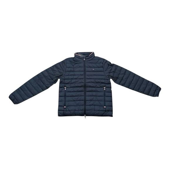 New with Tags Tommy Hilfiger TH Packable Puffer Jacket Navy Water Resistant S/P - Picture 1 of 10